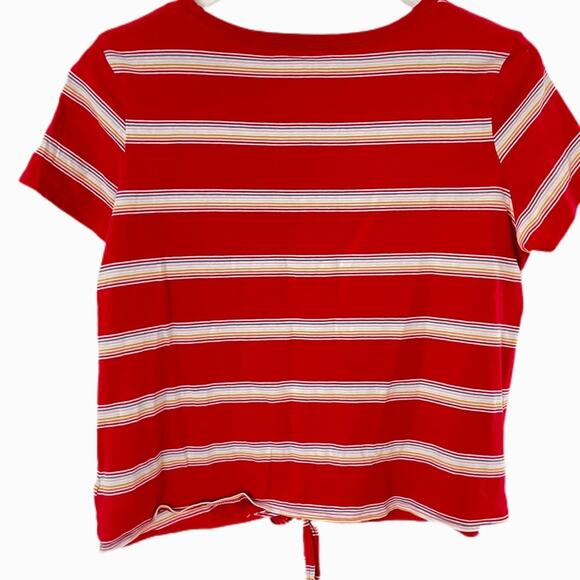 American Eagle Tie Waist Stripped T Shirt Sz M - Picture 2 of 4